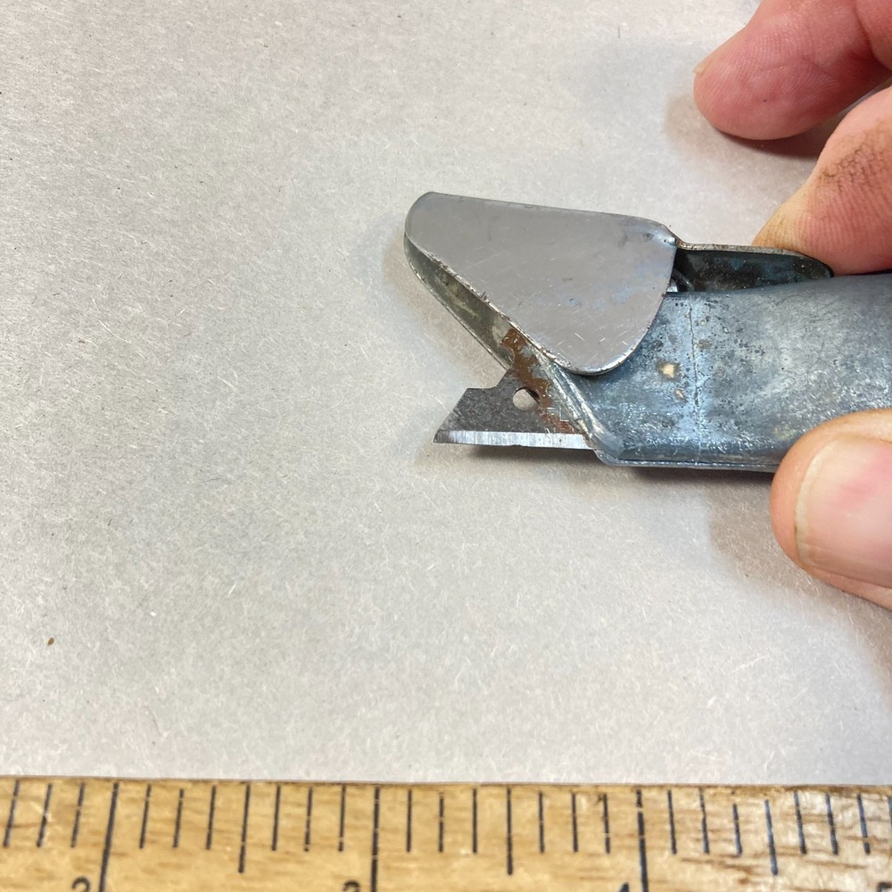 Lewis Utility Knife Fixed Blade Spring Guard USA