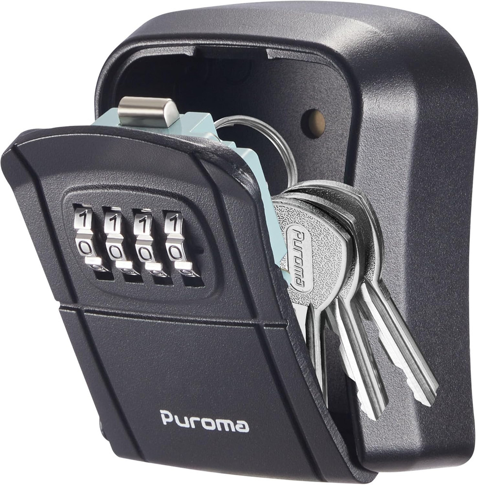 Key Lock Box Combination Lockbox Wall-Mounted Key Storage Box for House Keys, Re