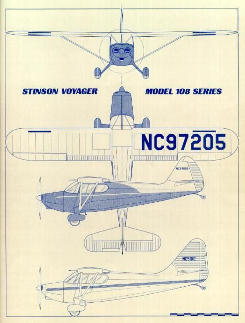 Berkeley STINSON VOYAGER PLAN + PARTS PATTERNS 34" FF / RC Scale Model Airplane