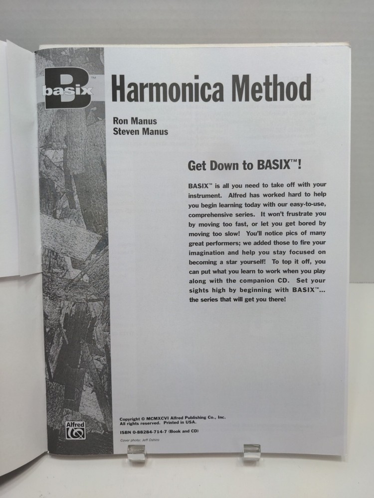 Basix Harmonica Method CD Sheet Music Song Book Self Teach Practice M36
