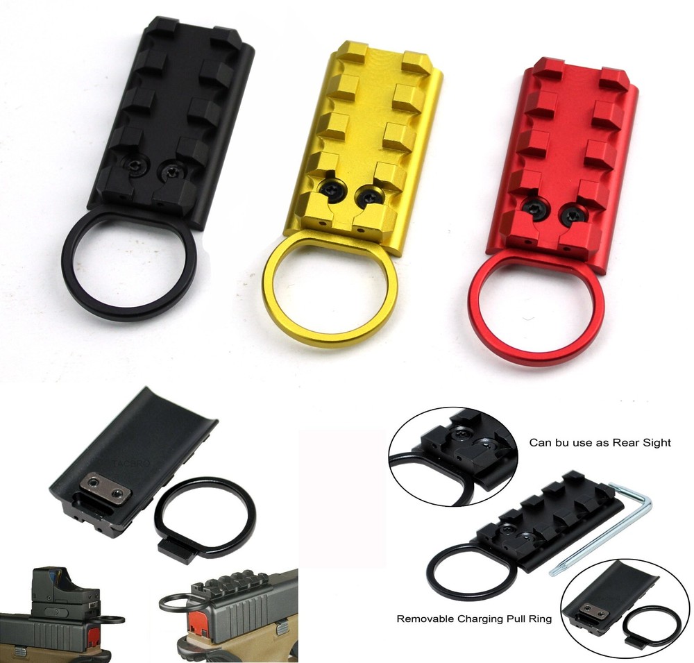 Weaver Sight Rail Mount Fit Glock Arc Slide For Red Dot Sight w/ Pull Ring