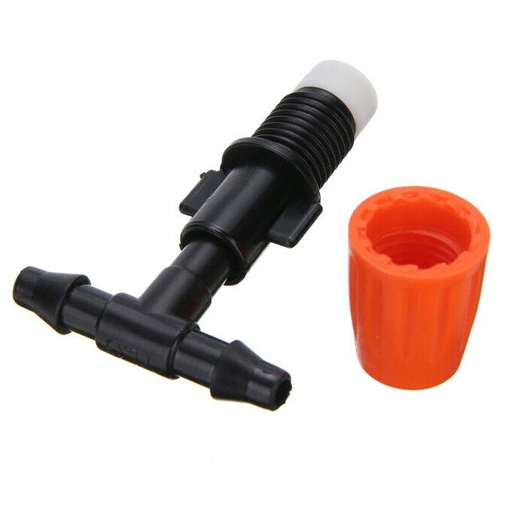 20/50pcs Single Orange Adjustable Atomizing Nozzle With Connector + 4/7 Pipe Tee