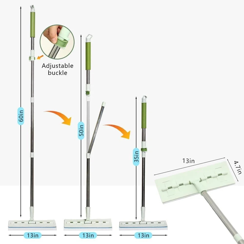 Magic Sponge Eraser Mop, 60" 60” Mop with 13" Mop-head, Set