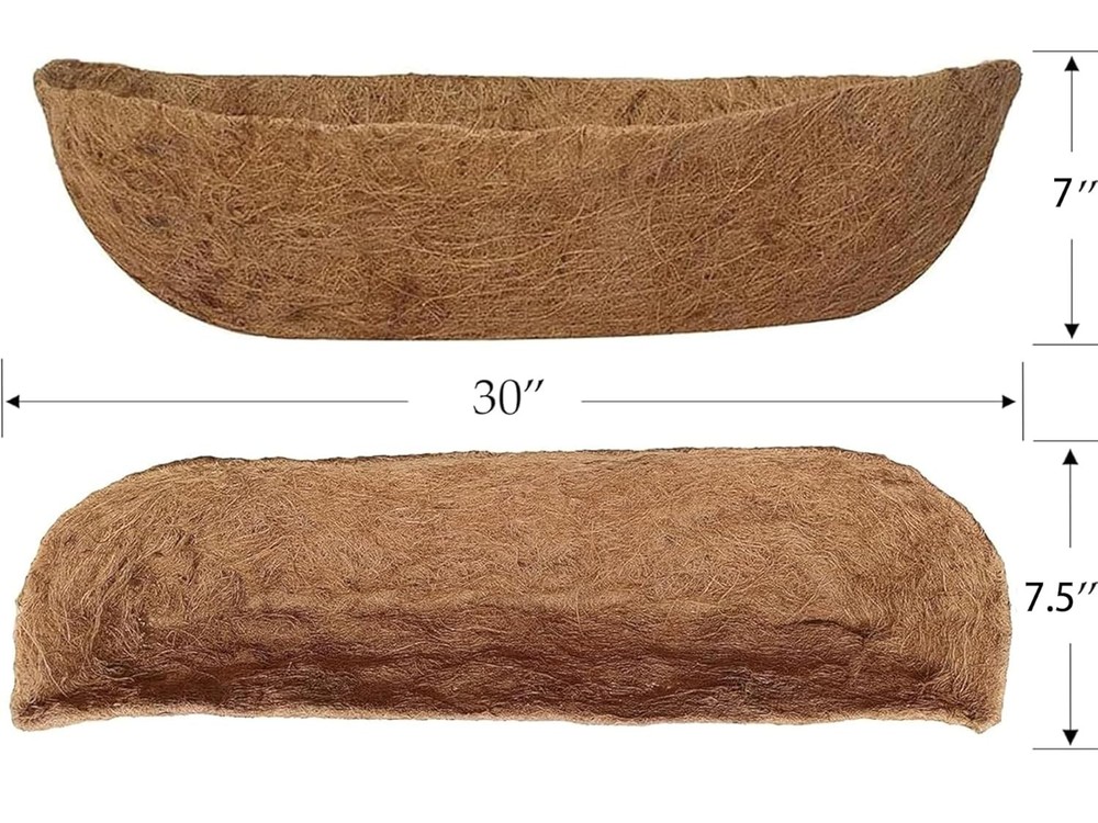 30 Inch Pre-Formed Coco Liner Trough Window Box Railing Planter Replacement
