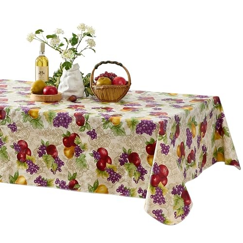 Newbridge Fresh Ripe Fruit Vinyl Tablecloth with 70" x 52" (Rectangular) Avalon