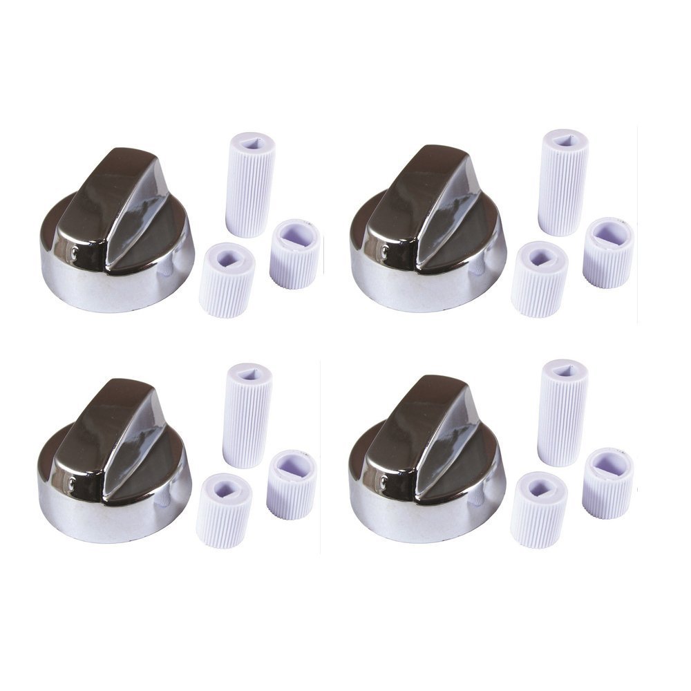 Universal Control Knob Silver Generic Design x4 & 12 Adapters