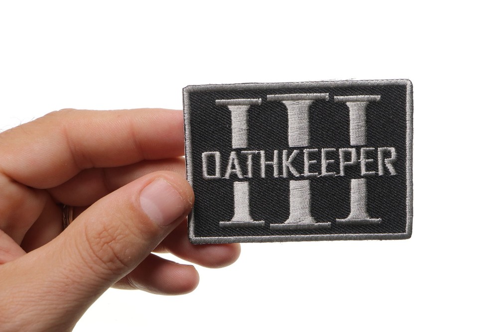 Oathkeeper Three Percenter Gray Patch- 3x2.1 inch - P4784