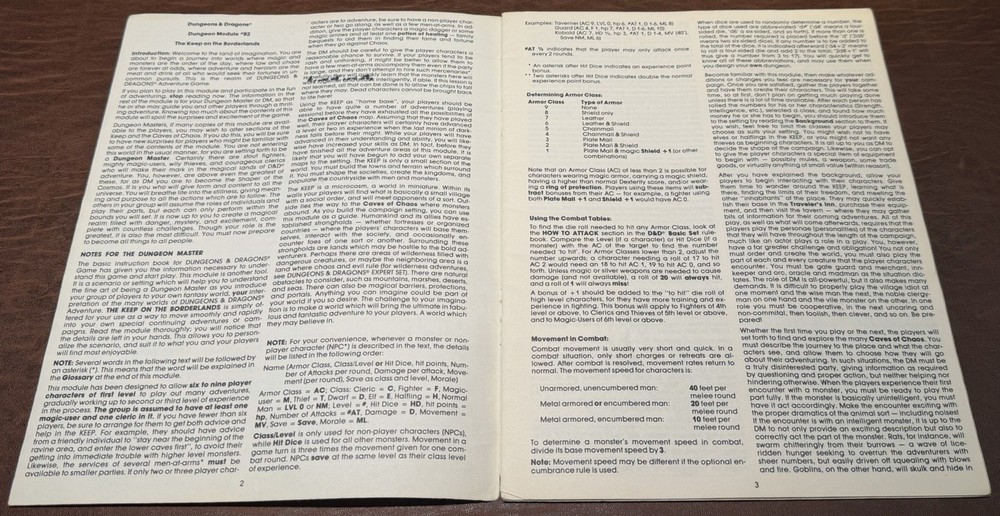 1981 TSR Dungeon Module B2 The Keep on the Borderlands D&D Basic Set Levels1-3