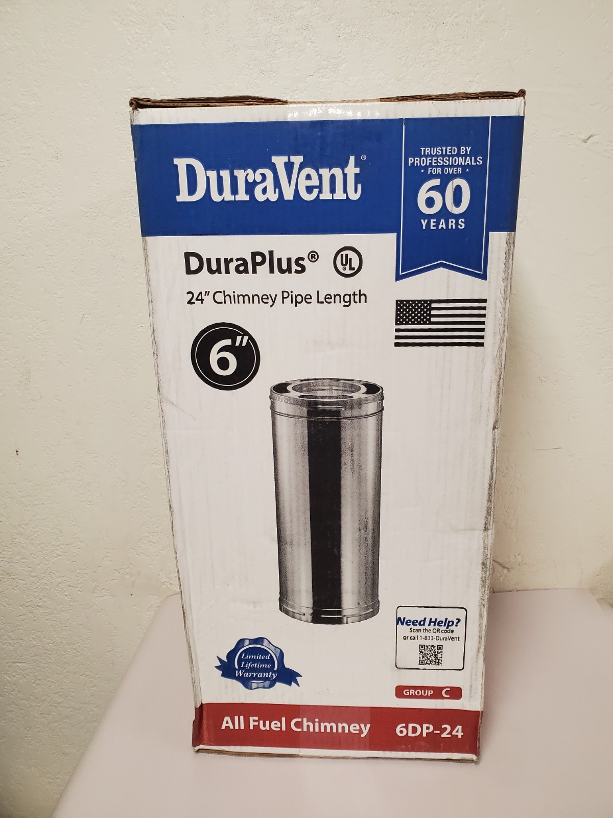 DuraVent DuraPlus All-Fuel Chimney 6 in. x 24 in. Diameter Chimney Pipe (6DP-24)