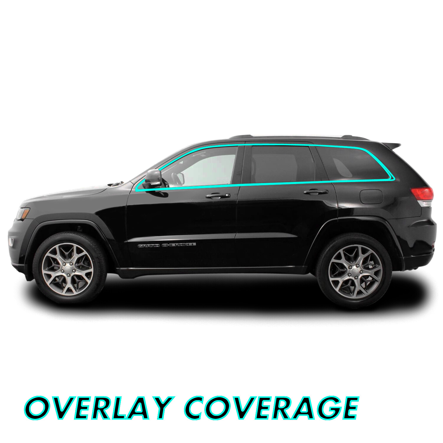 Chrome Delete Blackout Overlay for 2011-21 Jeep Grand Cherokee Window Trim