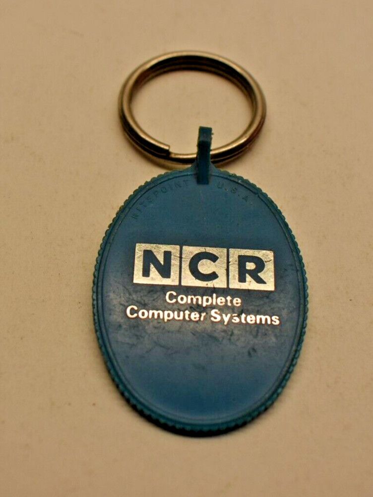 Vintage NCR complete computers systems Plastic Keychain  H1