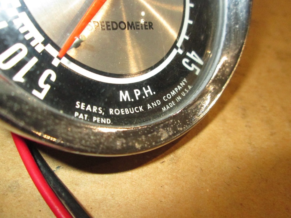 Sears Universal Flush Mount Speedometer Gauge