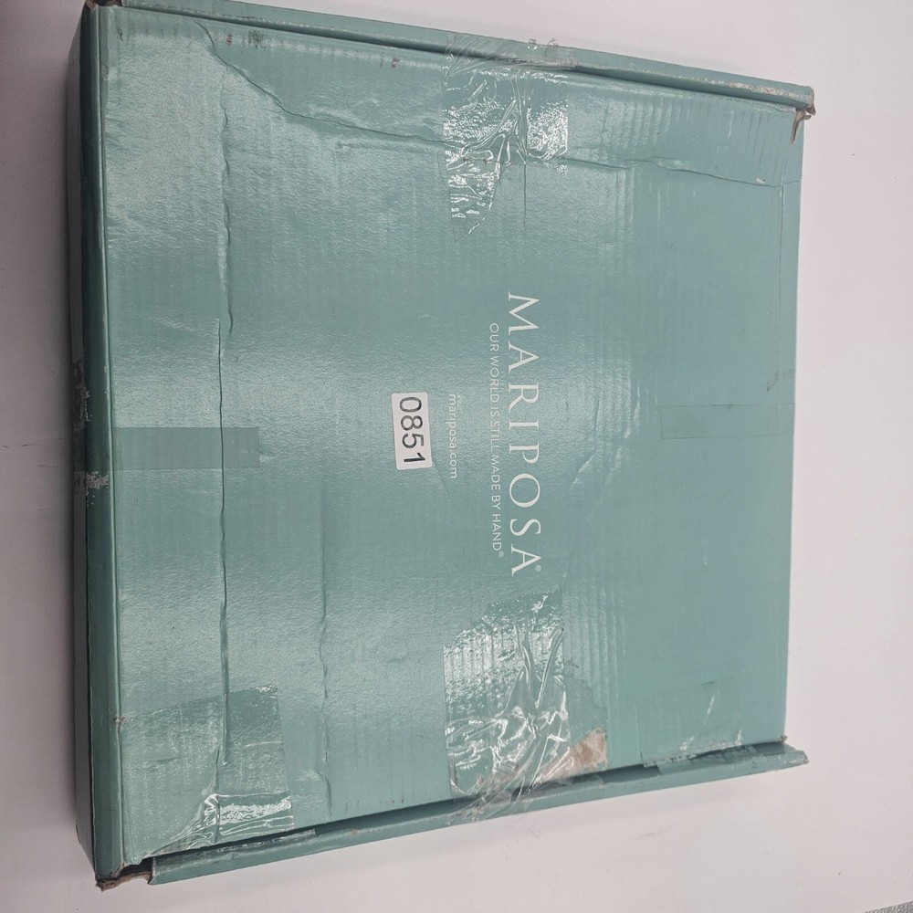 Rectangular platter with beaded edge. Made from recycled aluminum. Imported.