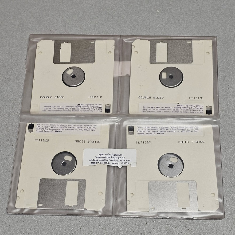 Aldus FreeHand Macintosh Graphics Software 3.5” Floppy Disk Set