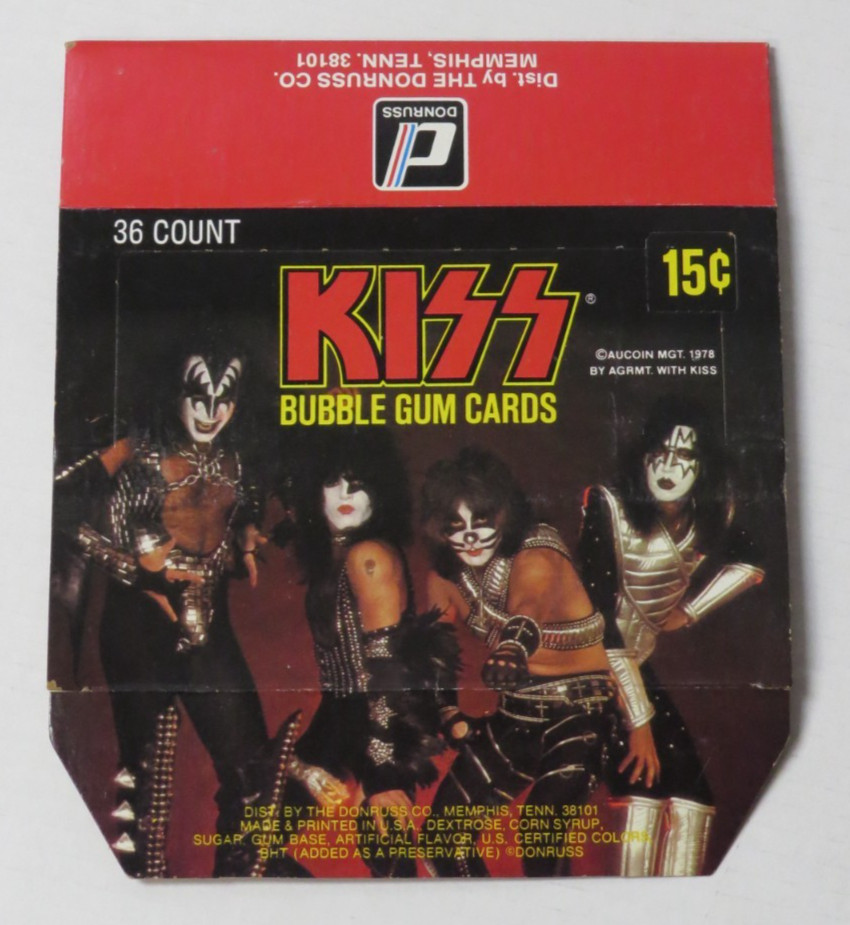 KISS DONRUSS SERIES I EMPTY BOX 1977 AUCOIN - UNFOLDED & UNUSED