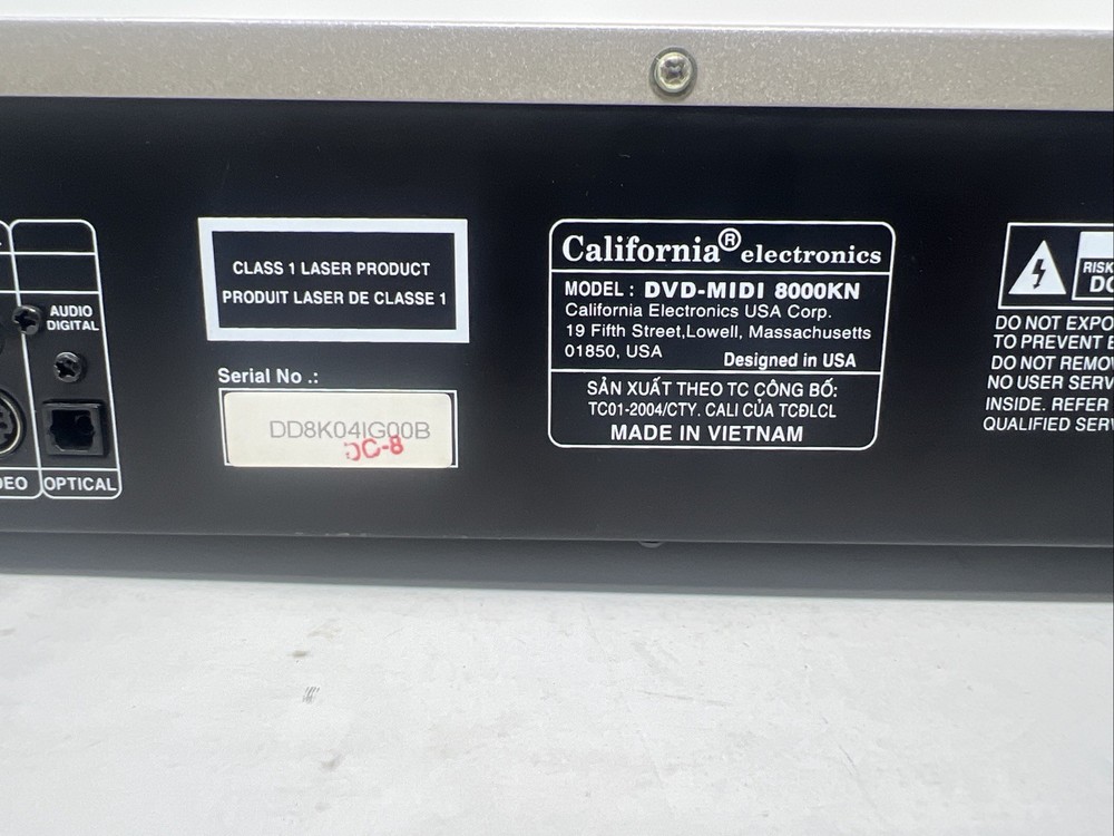 California electronics dvd-midi-8000KN karaoke Player UNTESTED