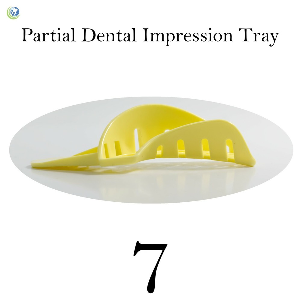 DISPOSABLE PLASTIC AUTOCLAVABLE IMPRESSION TRAYS PARTIAL PERFORATED #7 12/BAG