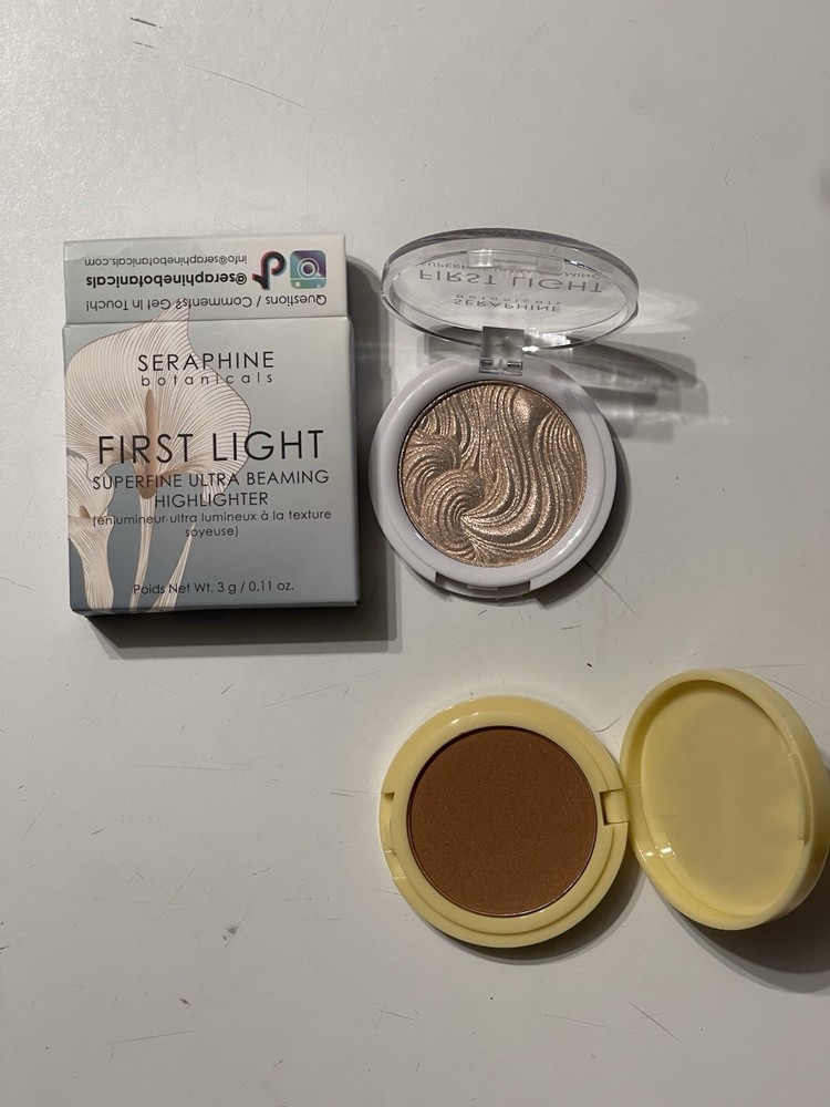 NEW Seraphine Botanicals Highlighter/Alamar Cosmetics Bronzer Sample Size Bundle
