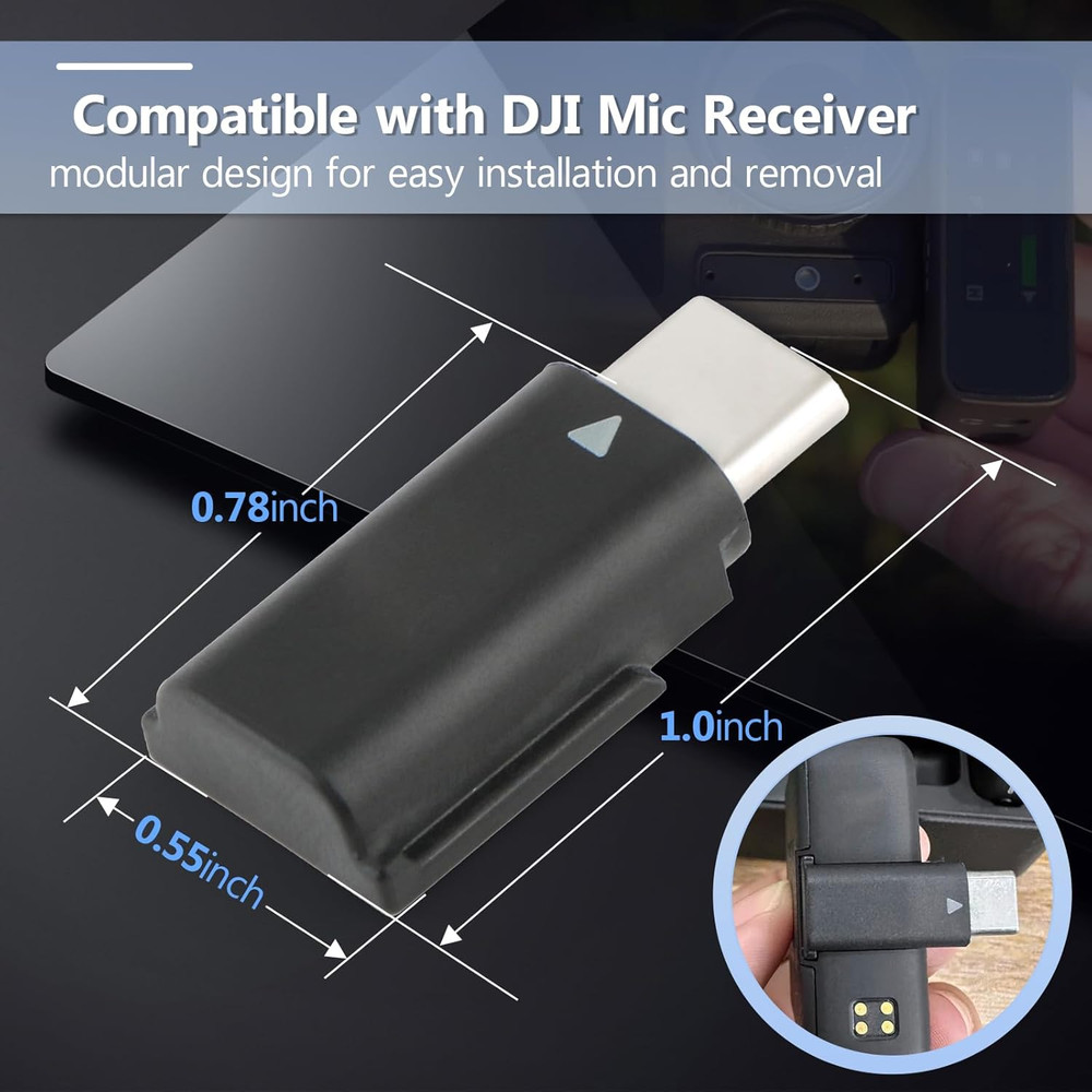 DJI MIC Adapter Type-C Phone Wireless Microphone Receiver Mic PC Tablet USB