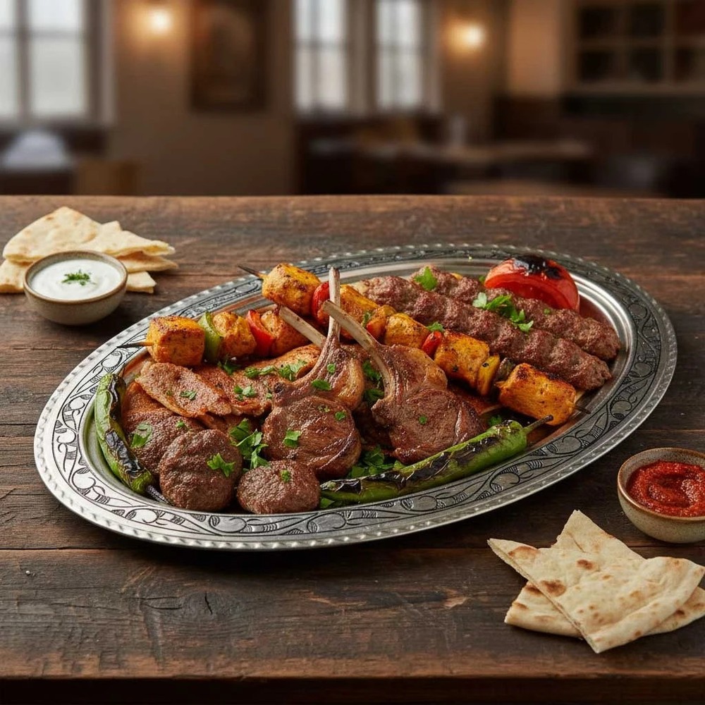 Large Solid Copper Serving Plate,  Copper Kebab Iskender Plate 40 cm 15.8 in