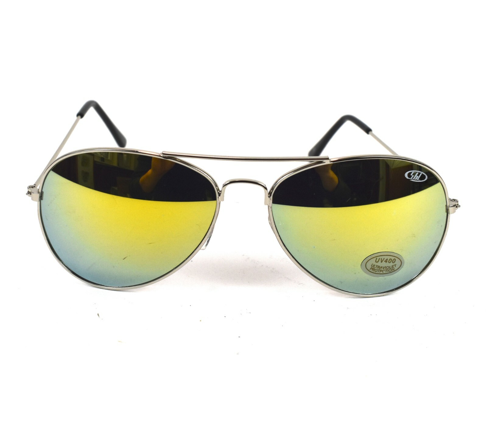 One Way Mirror Aviator Sunglasses * UV400 * Shatter Resistant * unisex * Yellow