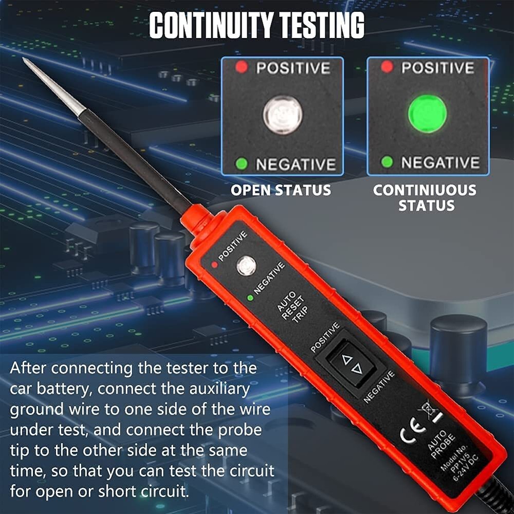 6-24V Digital Car Power Circuit Tester Probe Electrical System Diagnostic Tool