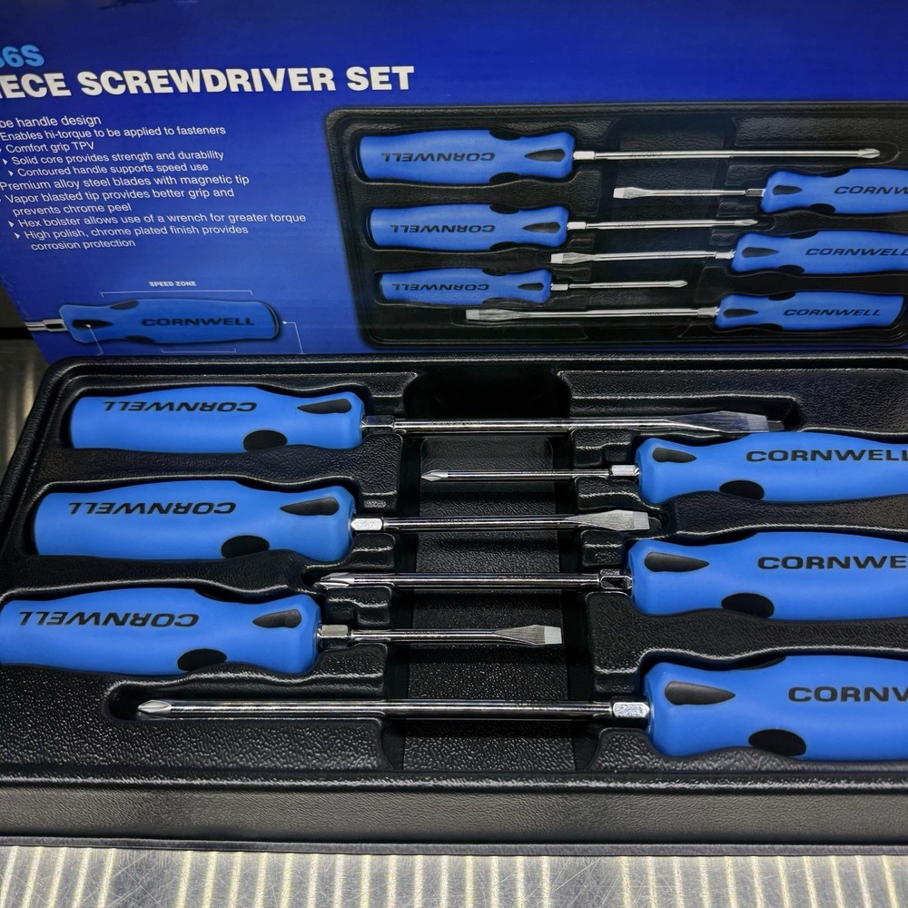 New Cornwell 6 Piece Screwdriver Set CSD86S