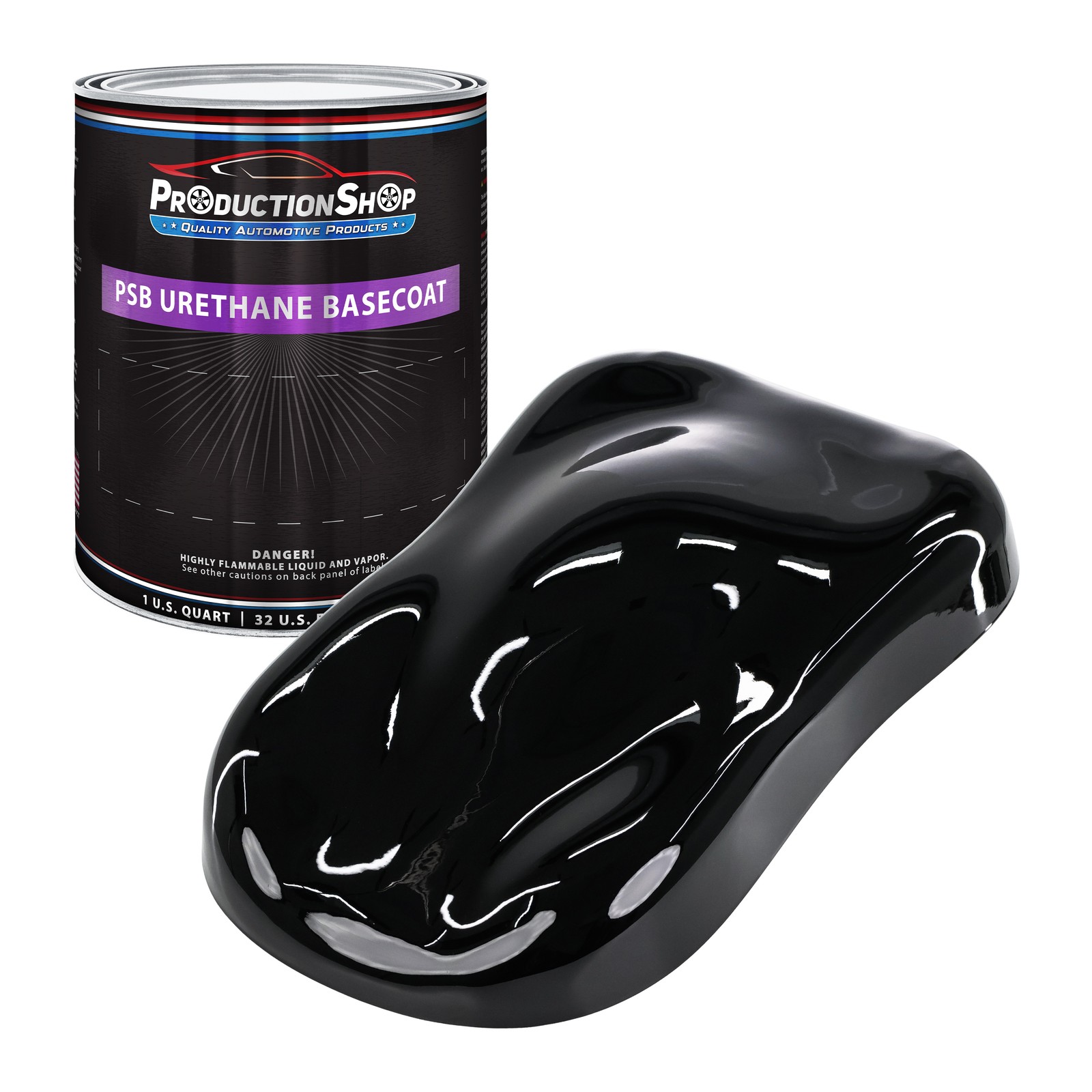 ProductionShop 1 Quart Super Jet Black Performance Basecoat Auto Paint