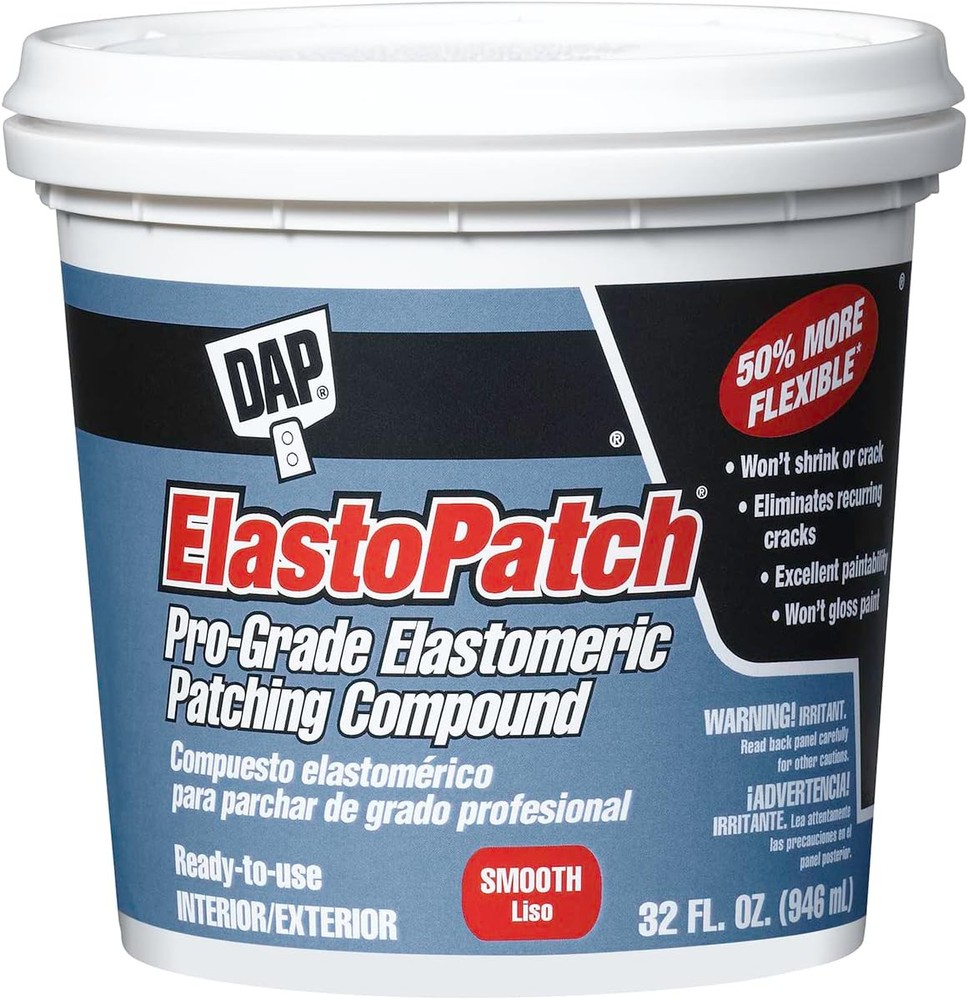 1 qt Dap 12278 ElastoPatch White Pro-Grade Elastomeric Patching Quart,