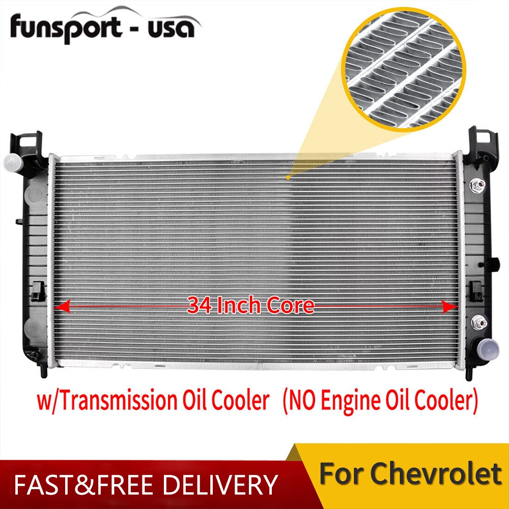 34'' Radiator for Chevy Silverado 1500 GMC Yukon Cadillac Escalade 4.8 5.3L 6.0L