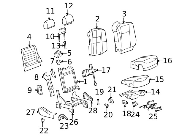 Genuine GM Seat Back Frame 88994109