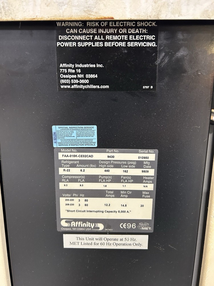 Affinity Chiller, FAA-015K-CE02CAD