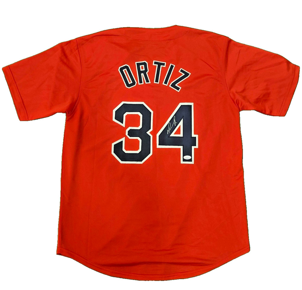DAVID ORTIZ AUTOGRAPHED BOSTON RED SOX RED CUSTOM JERSEY JSA COA