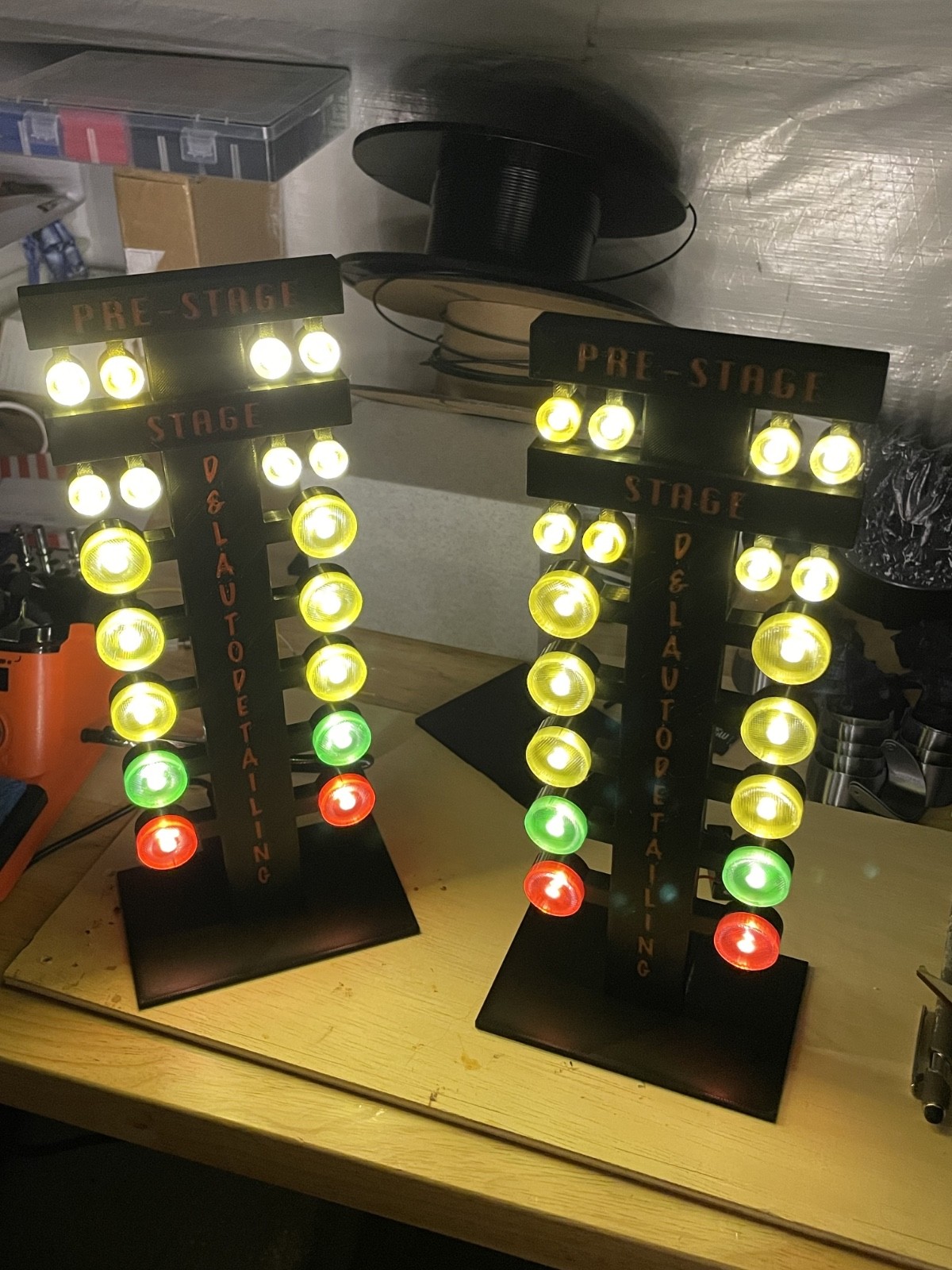 Drag Race Tree Lights - Christmas Tree Desktop Display with LED lights