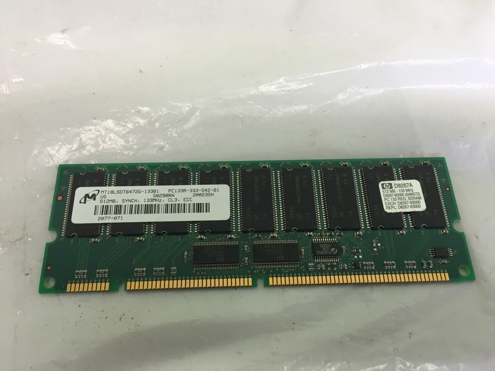 1 GB SDRAM MEMORY MODULE 133MHZ PC133 ECC REGISTERED 168PIN DIMM