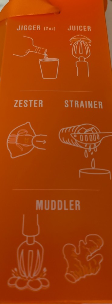 Cointreau Orange Bartender Kit with Juicer, Jigger, Zester, Strainer, Muddler
