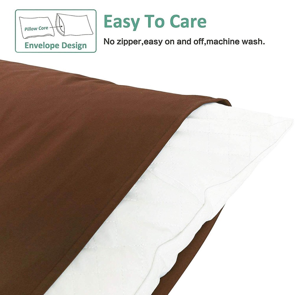 Pillowcase Set King Size, 2 Pack Microfiber, Stain Resistant, Brown