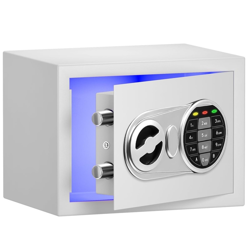 Safe Box with Sensor Light, Security Safe with Digital Keypad Money Safe Stee...