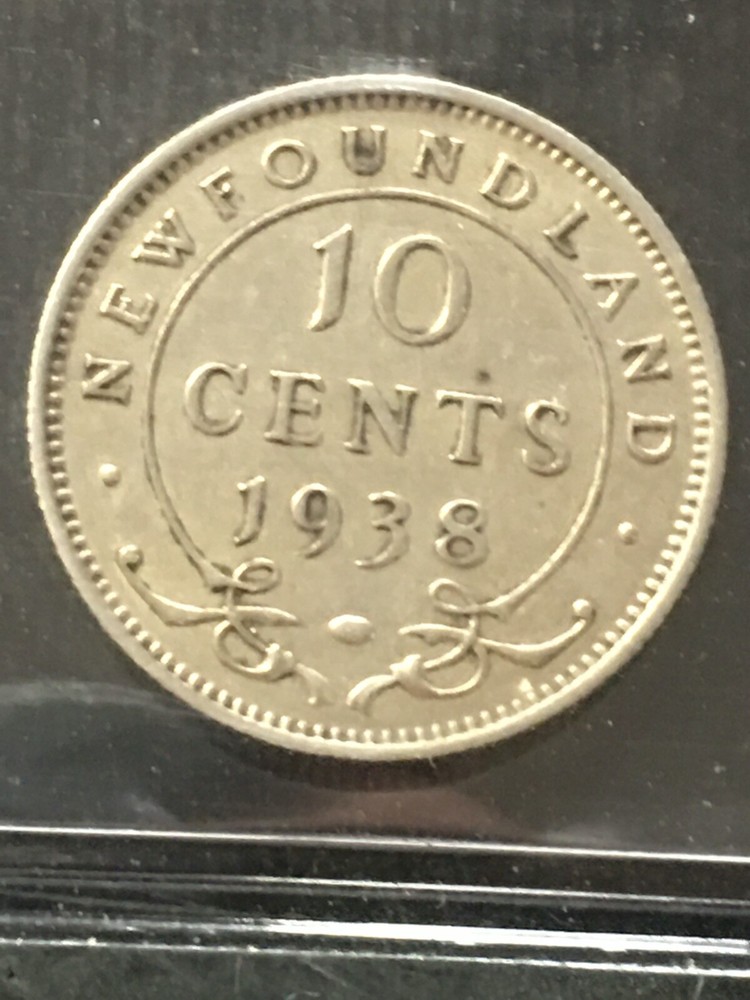 1938 ICCS Graded Newfoundland ¢10 Cent **EF-45**