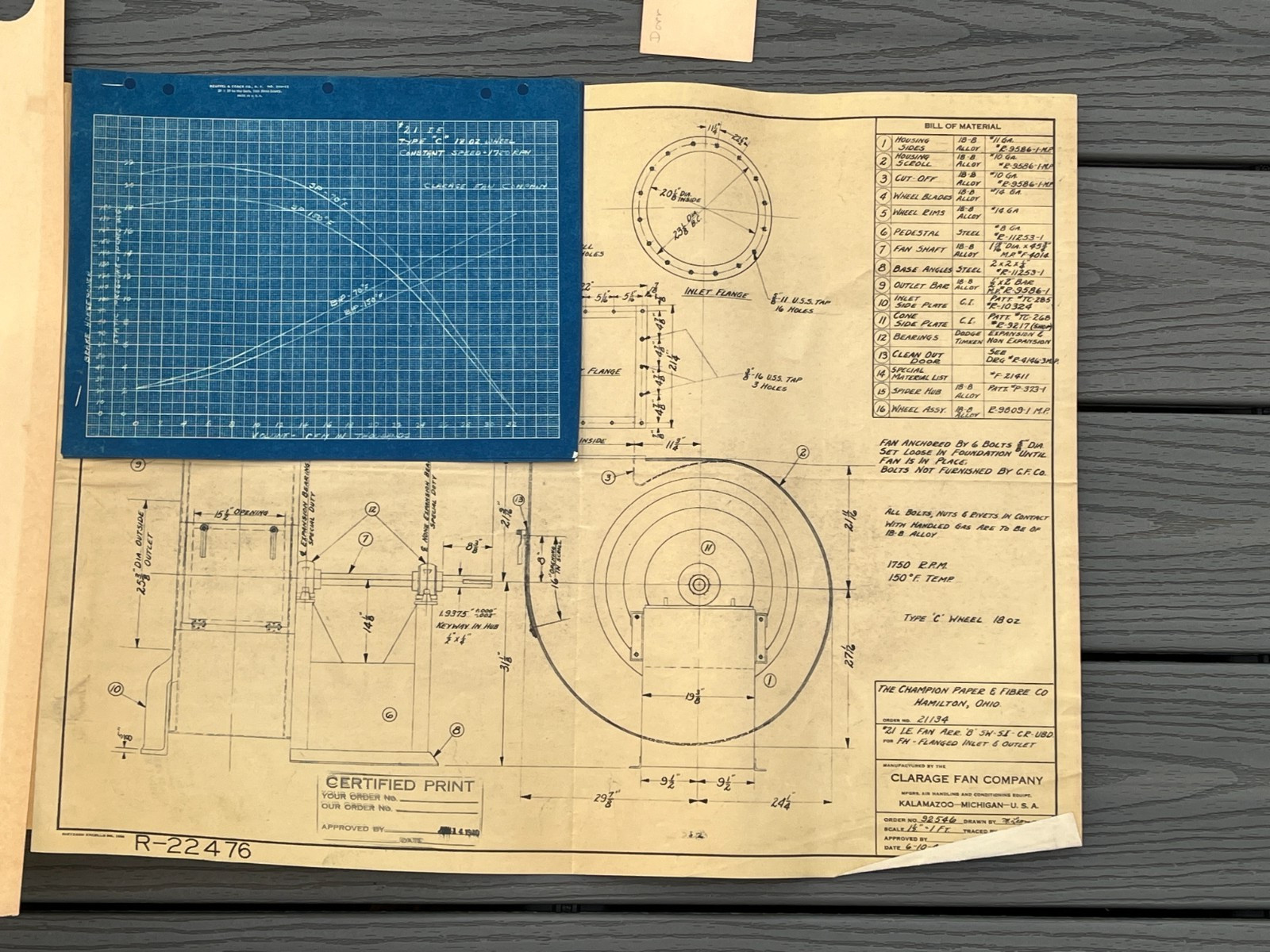 Lot 7 Vtg Industrial Blueprints Champion Paper Dorr Blue Print Cleveland Adka