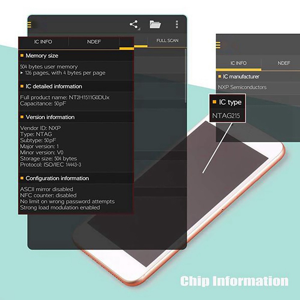 100x NFC Cards NTAG 215 Rewritable Blank Tags with 504 Bytes Memory Programmable