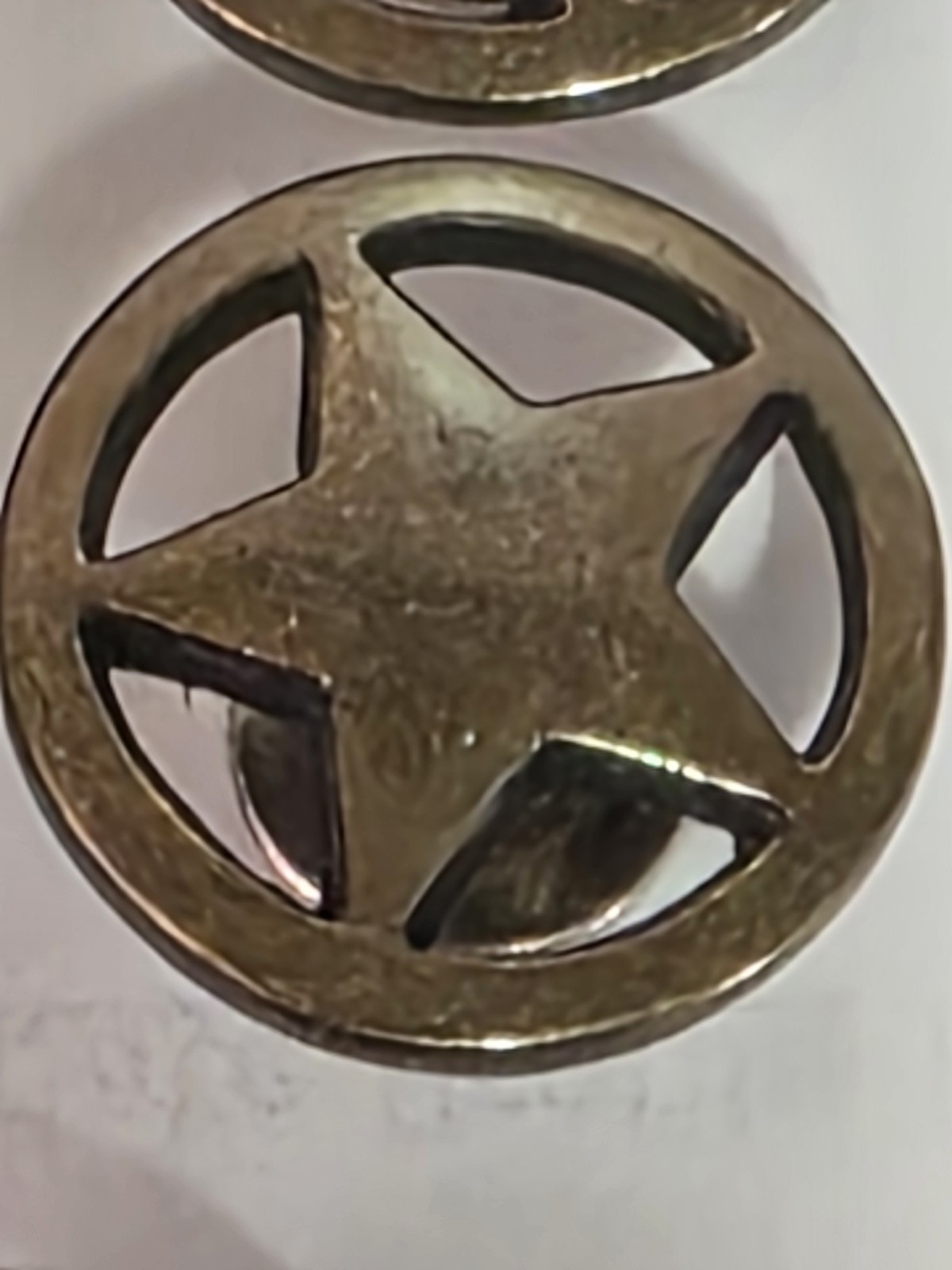 Lot of (7) Vintage Brass Ivan WESTERN TEXAS STAR CONCHOS SCREWBACK