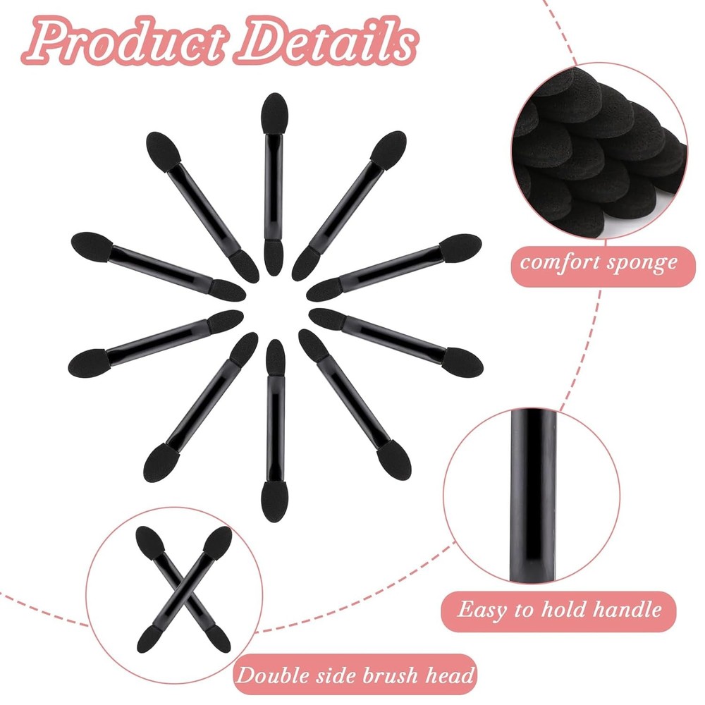 50 Pcs Disposable Double Head Eyeshadow Sponge Brushes Eyeshadow Applicators Dua
