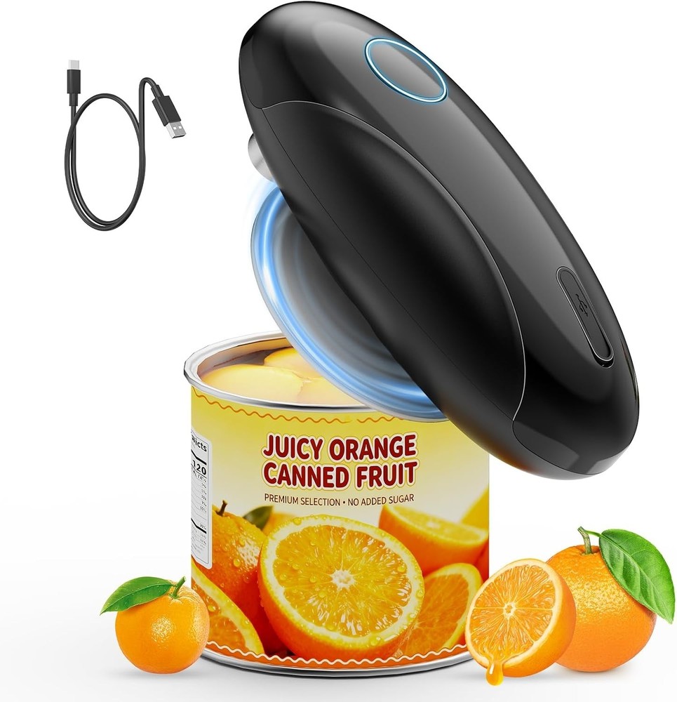 Electric Can Opener Automatic Rechargeable Fast Safe Smooth Edge Kitchen Gadget