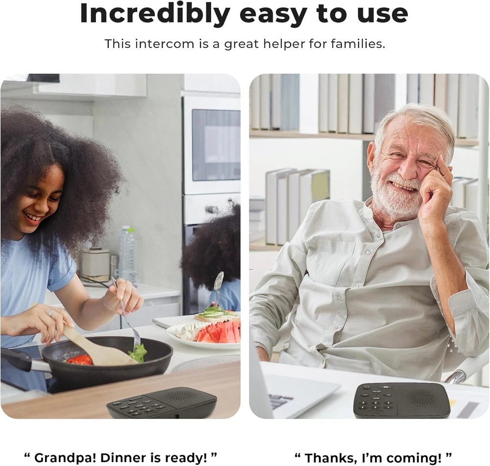 HO-Smart 2-Way Full Duplex Wireless Intercom 2-Set 1300ft EUC