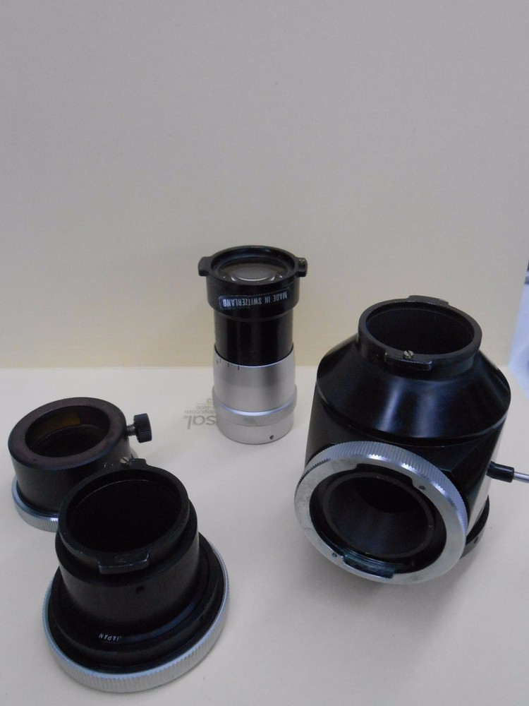 WILD HEERBRUGG MICROSCOPE CAMERA ADAPTER ASSEMBLY WITH SHUTTER