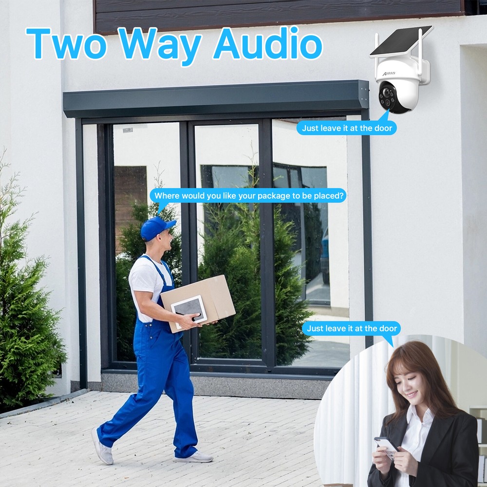 ANRAN Solar Wireless Security Camera System Battery Powered 4K Spotlight+64GB