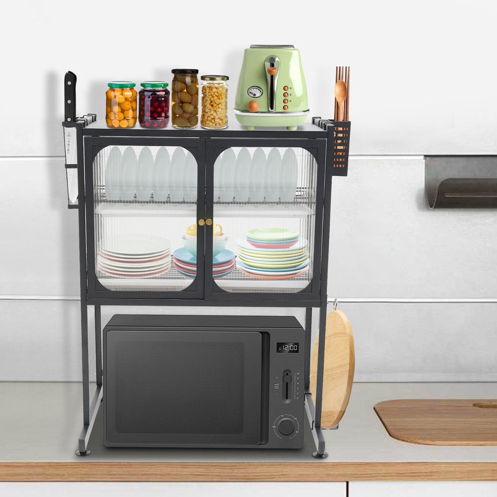Iron Kitchen Storage Rack Vertical Microwave Oven Rack Kitchen Storage Shelf