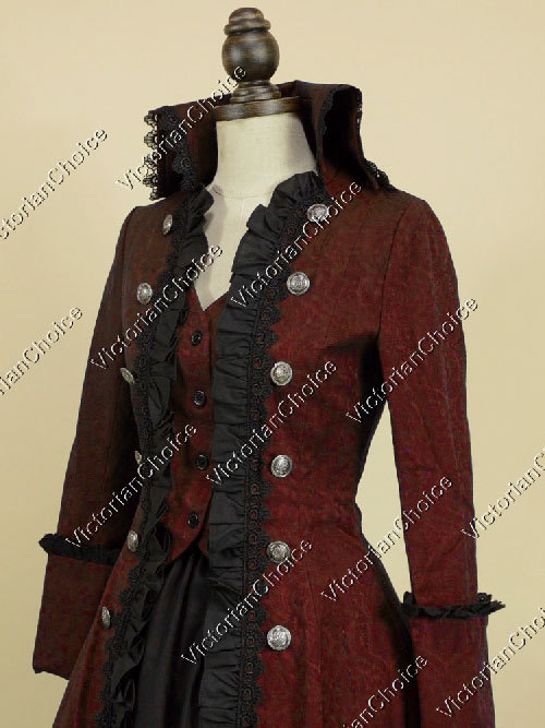 Victorian Steampunk Penny Dreadful Military Gothic Dress Halloween Costume 176