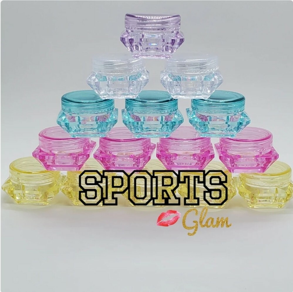 30 Empty 5 Gram/5 ML Cosmetic Sample Container Diamond Plastic Jars